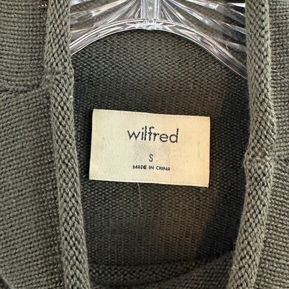 Wilfred Size Small Sweater High Neck Long Sleeve Soft Minimalist Dark Green - Picture 3 of 7